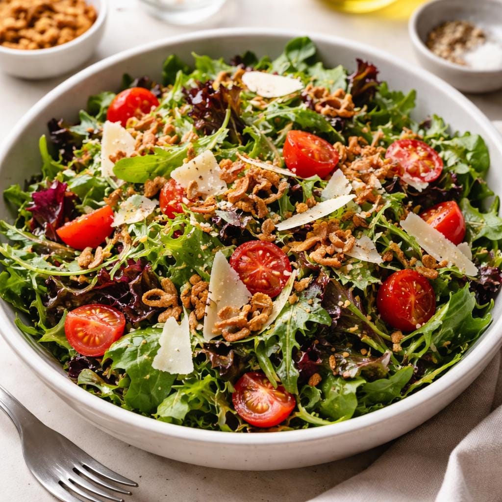 Parmesan Shallot Green Salad recipe photo